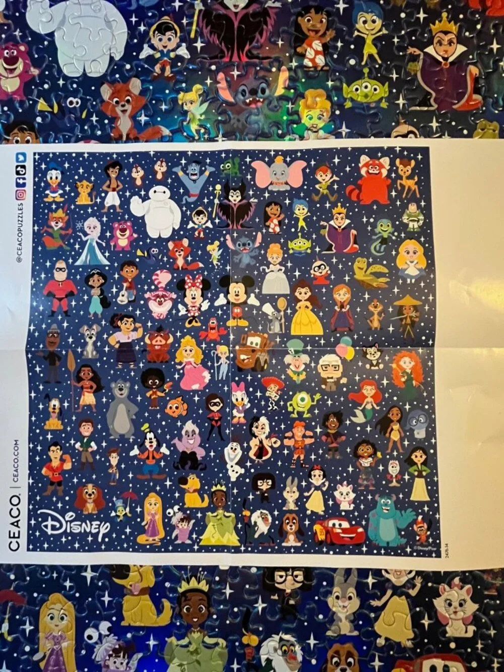 Ceaco Disney 100th Foil Jigsaw Puzzle 500 Piece Colorful Complete Poster 2023
